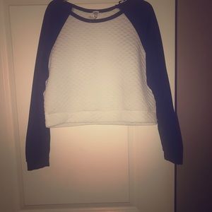 Crop top sweat quilted sweat shirt